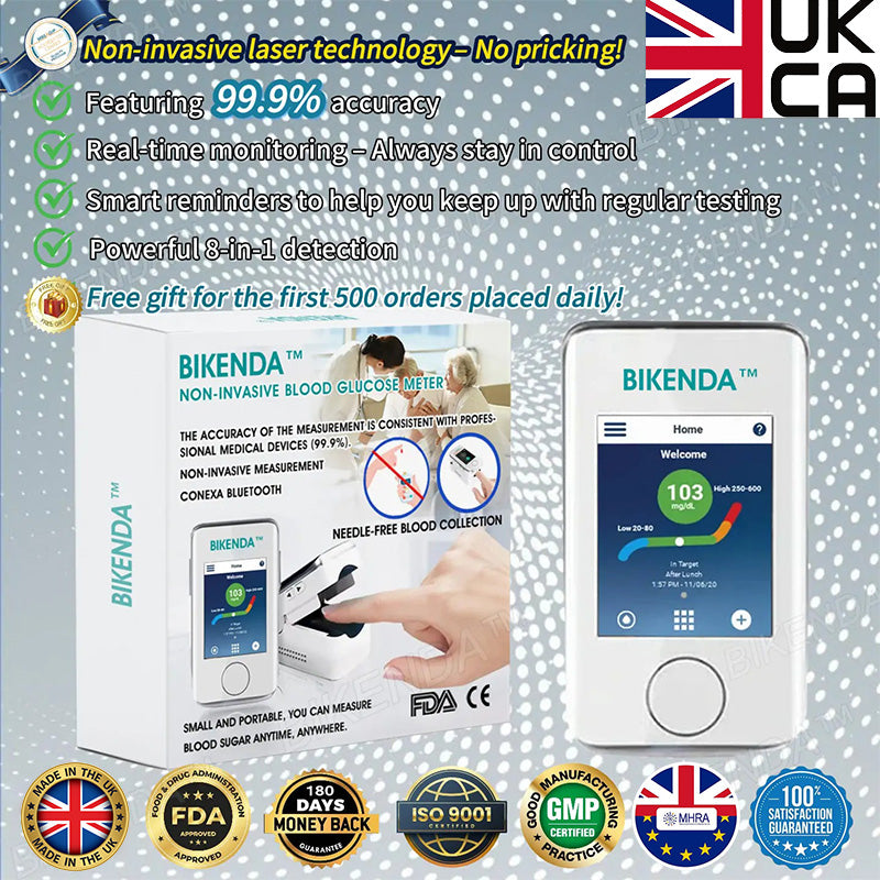 【OFFICIAL STORE】Bikenda™ Non-Invasive Blood Glucose Meter + Exclusive Gift [99.9% Accuracy] 🏆 - Recommended by A.M.A.