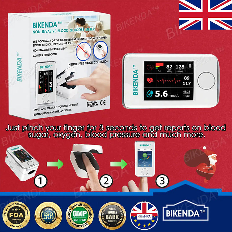 【OFFICIAL STORE】Bikenda™ Non-Invasive Blood Glucose Meter + Exclusive Gift [99.9% Accuracy] 🏆 - Recommended by A.M.A.